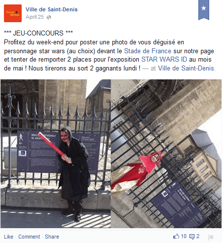 Exemple d'événement facebook pour impliquer les habitants et favoriser la réappropriation de l'espace public.