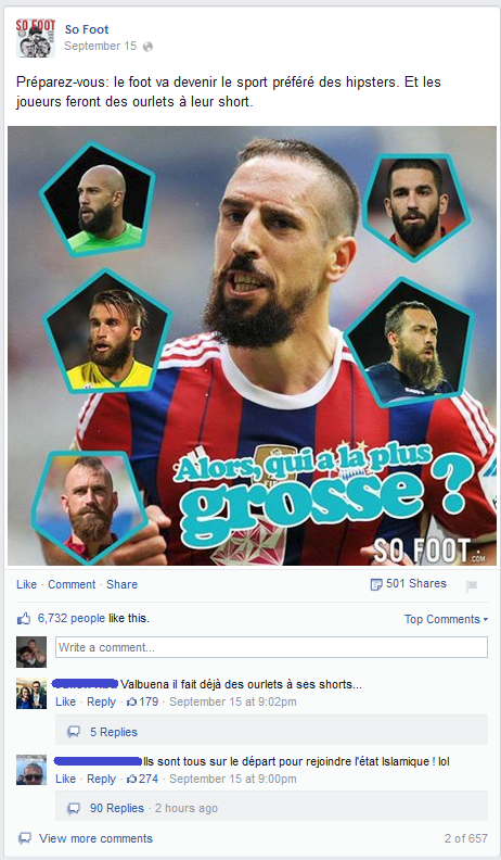 Durant les périodes creuses, le compte Faacebook de So Foot parvient à intéresser et mobiliser les membres de la communauté